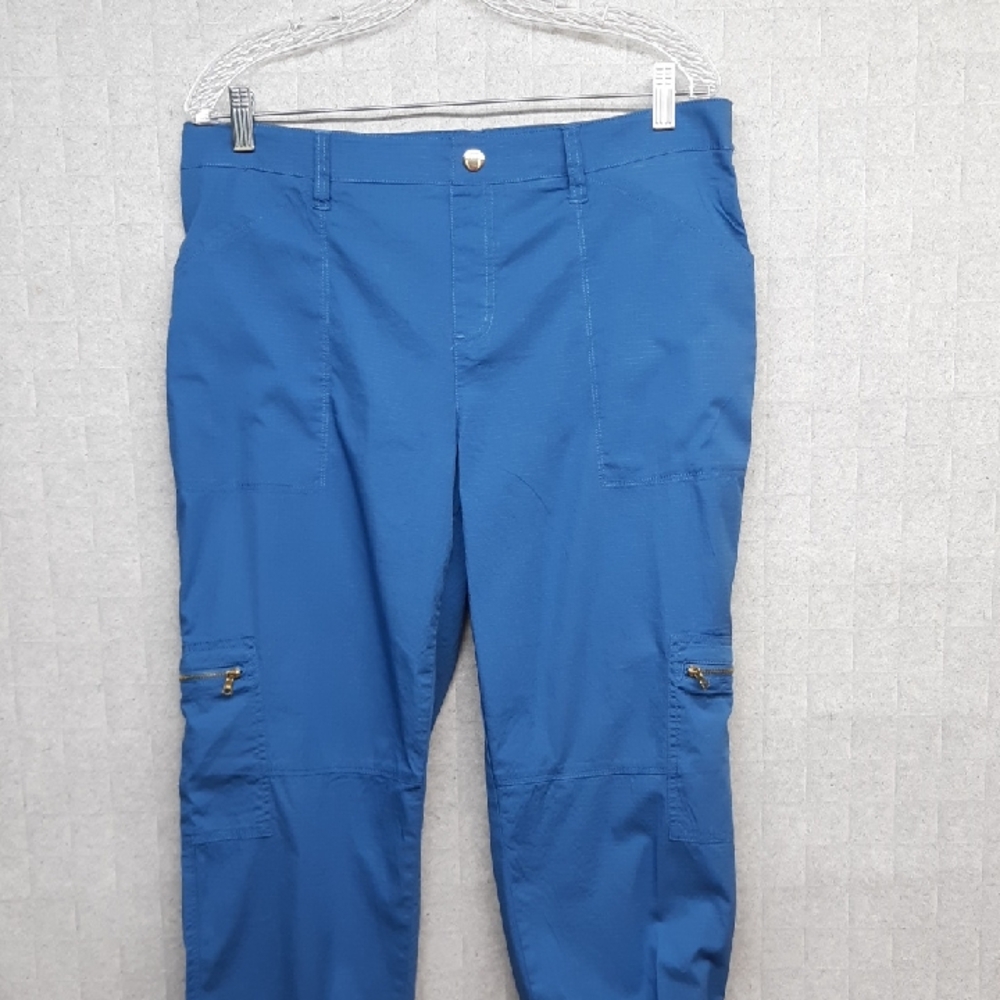 Rafaella‎ Women's Comfort Blue Cargo Ankle Pants